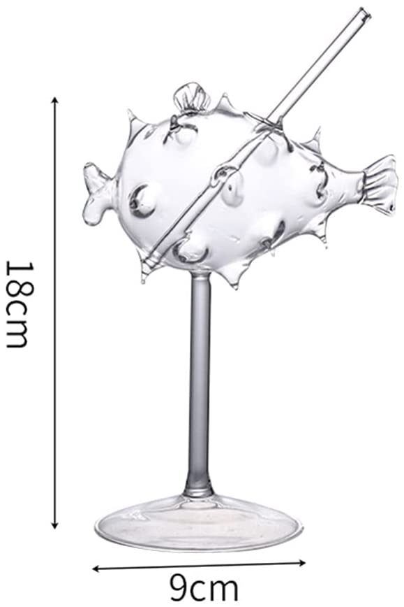 240ml Puffer Fish Wine Glass Cocktail Glass Bar Martini Glasses for Home Wedding Party Bar Clear