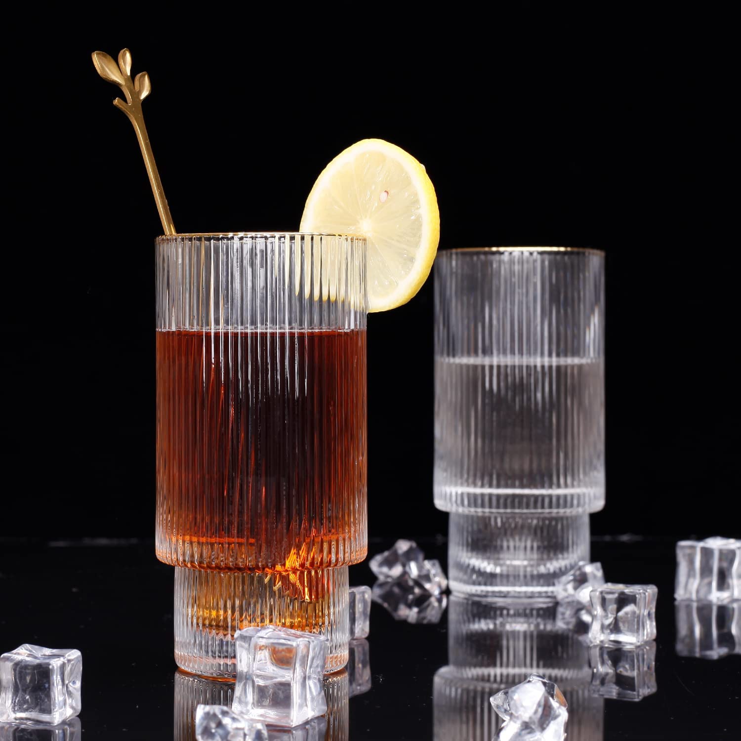 Ice Coffee Cups Cocktail Glasses Drinkware Origami Style Transparent Tea Set Heat Resistant Glassware