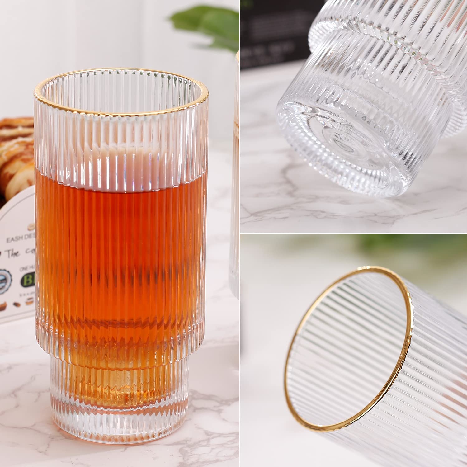 Ice Coffee Cups Cocktail Glasses Drinkware Origami Style Transparent Tea Set Heat Resistant Glassware