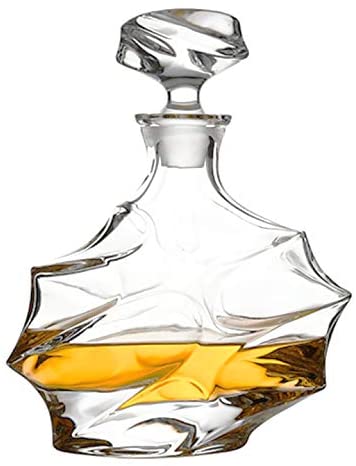 750 ML Glass Decanter with Airtight Geometric Stopper Whiskey Decanter for Wine water and more