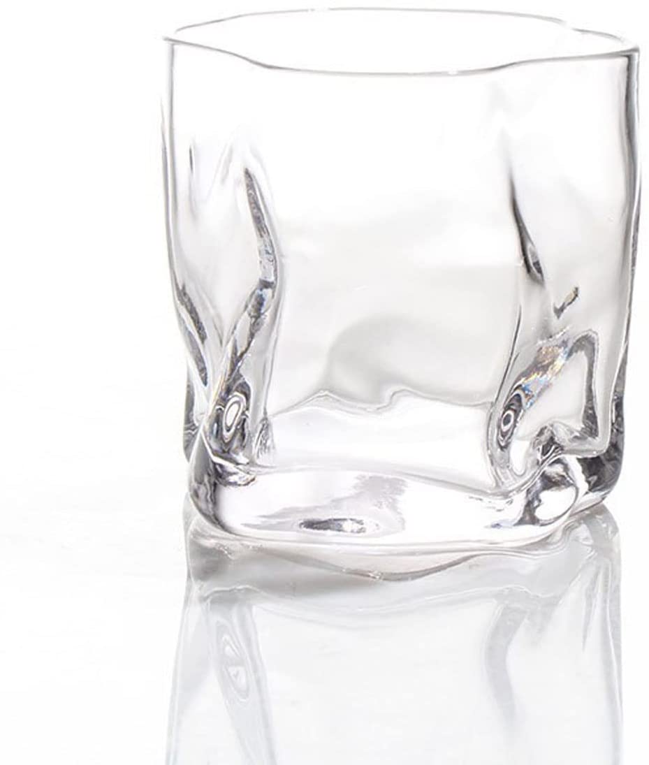 IrreGular Wine Glasses Crystal Whiskey Glasses, Old Fashioned Lowball Bar Tumblers for Drinking