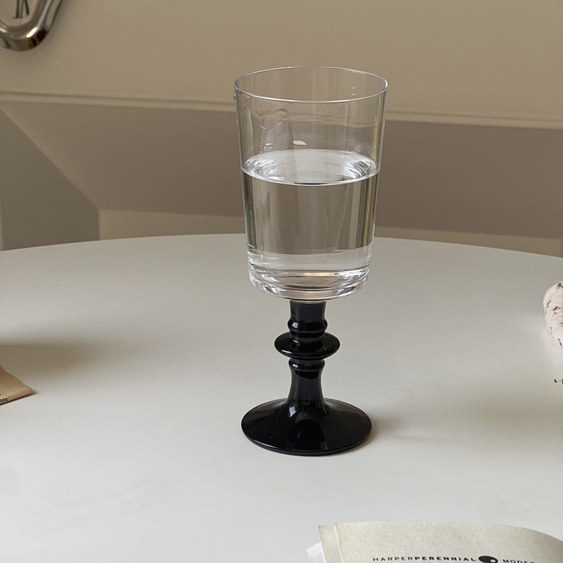 Black Stem Stem Glass Wine Champagne Flutes Suitable for Home Kitchen Bar