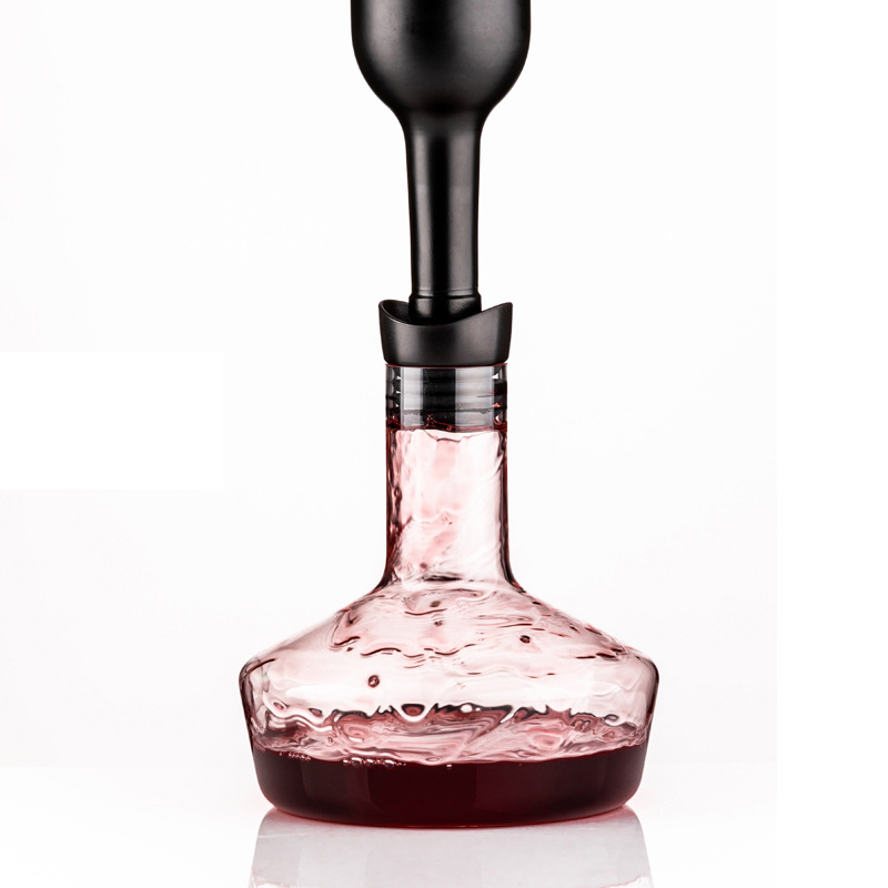 Crystal red wine decanter with sealed lid, breathing flip wine jug, creative personality wine storage jug