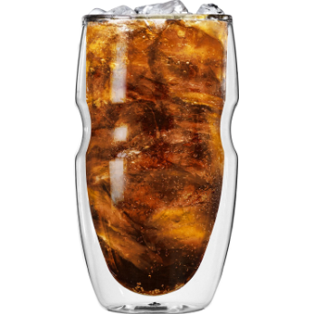 16 oz Double Wall Insulated Iced Tea Coffee Cup Tumbler clear glass water cup