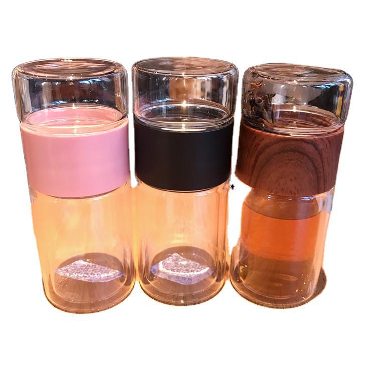 The new double-layer high borosilicate glass cups are small and portable water cups wholesale for men and women