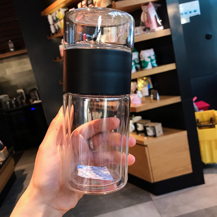 The new double-layer high borosilicate glass cups are small and portable water cups wholesale for men and women