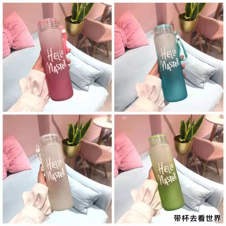 Colorful Wholesale Colorful Glass Water Bottle Frosted Drinkware Cheap Glass Water Bottle