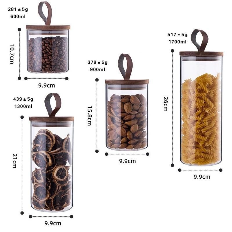 Wholesale Kitchen glass storage container canister set cookie glass storage jars with airtight lids