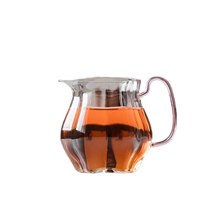 Heat-resistant glass transparent tea divider with handle Household tea cup tea set