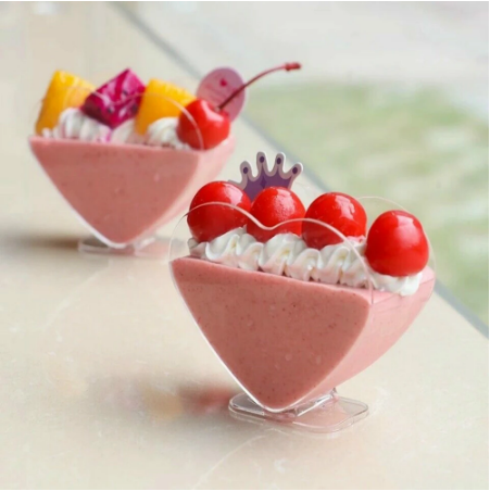 80ml Disposable Heart Shaped Cup Birthday Party Decoration Eco Friendly Tableware Drinkware Dessert Mousse Ice Cream Container