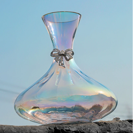 2400ml Rainbow Pearl Diamond Bow Decanter Bar Tool Lead Free Crystal Glass High Capacity Quick Sober Wine Separator Dropshipping