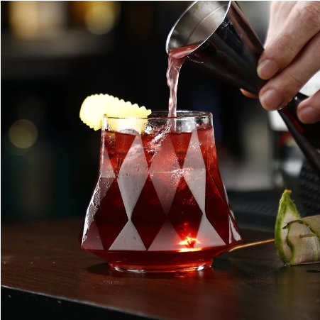 New Creative Diamond Cutting Cocktail Glass Distinctive Crystal Wine Cup Internet Celebrity Bar Glassware Beer Mug
