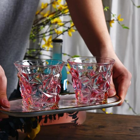 Kaleidoscope Neon Crystal Wine Set Whiskey Wine Glass Suit Ambilight Whisky Wine Bottle Cup