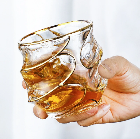 European Luxury Hand-drawn Glass Wine Glass Spirit Cup Whisky Brandy Foreign Wine Glass Kitchen Restaurant Drinking Utensils