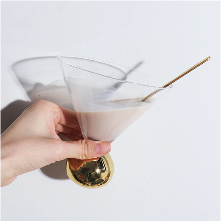 Creative Gold Ball Glass Cocktail Drinking Glasses Martini Champagne Goblet Ice Cream Dessert Cup Light Luxury Drinking Utensils