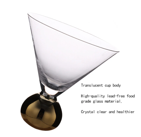 Creative Gold Ball Glass Cocktail Drinking Glasses Martini Champagne Goblet Ice Cream Dessert Cup Light Luxury Drinking Utensils