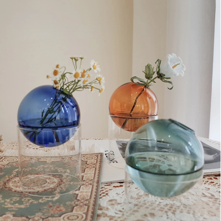 Multicolor Glass Vase Creative Flower Arrangement Home Decoration Glass Ornament
