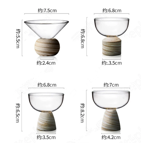 Handmade heat-resistant glass tea cup Japanese modern frosted set coffee drinking set home decoration