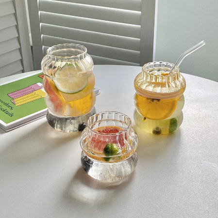 Fruit Juice Water Cup With Straw Large Capacity Heat-resistant Glass Cold Drink Cups Soda Bubble Tea Coffee Mug