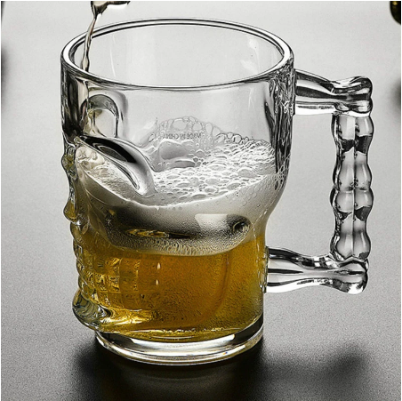 Glasses with Handles Coffee Mug Beer Juice Water Drinking Cups Transparent Wine Glass Large Capacity Thickening