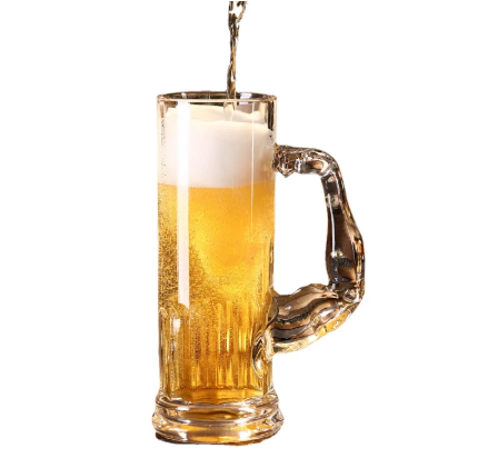 Muscle mug with handle craft beer mug large-capacity glass fruit tea cup creative wine glass