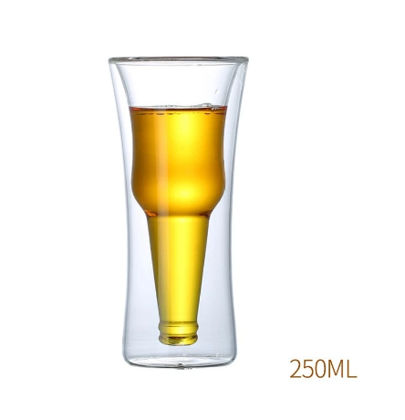 Large Capacity Beer Wine Glasses Drinking Whiskey Vodka Cup Coffee Juice Water Cups Tea Mug Double Bottom Glass Mugs Wholesale