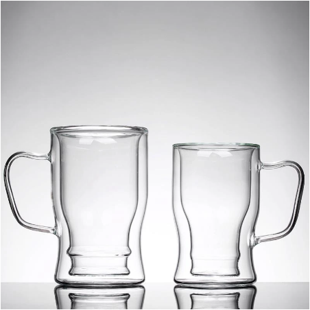 Large Capacity Beer Wine Glasses Drinking Whiskey Vodka Cup Coffee Juice Water Cups Tea Mug Double Bottom Glass Mugs Wholesale