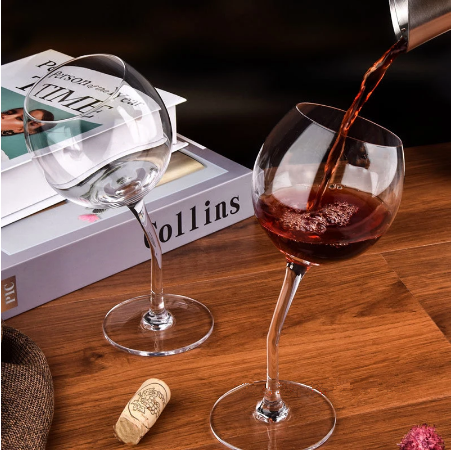 300ml Clear Crystal Goblet Slanted Red Wine Glass Wedding Party Stemare Wineglass Burgundy Bordeaux Cup Champagne Glasses