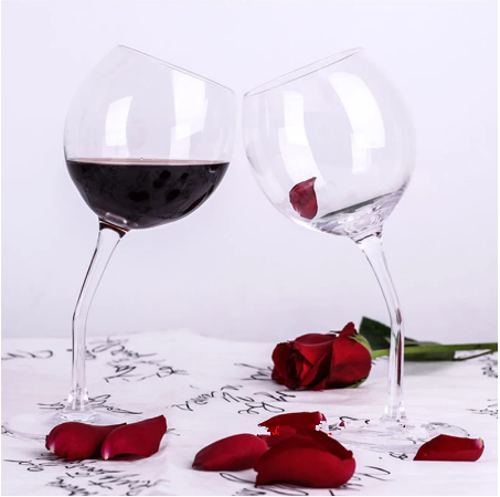 300ml Clear Crystal Goblet Slanted Red Wine Glass Wedding Party Stemare Wineglass Burgundy Bordeaux Cup Champagne Glasses