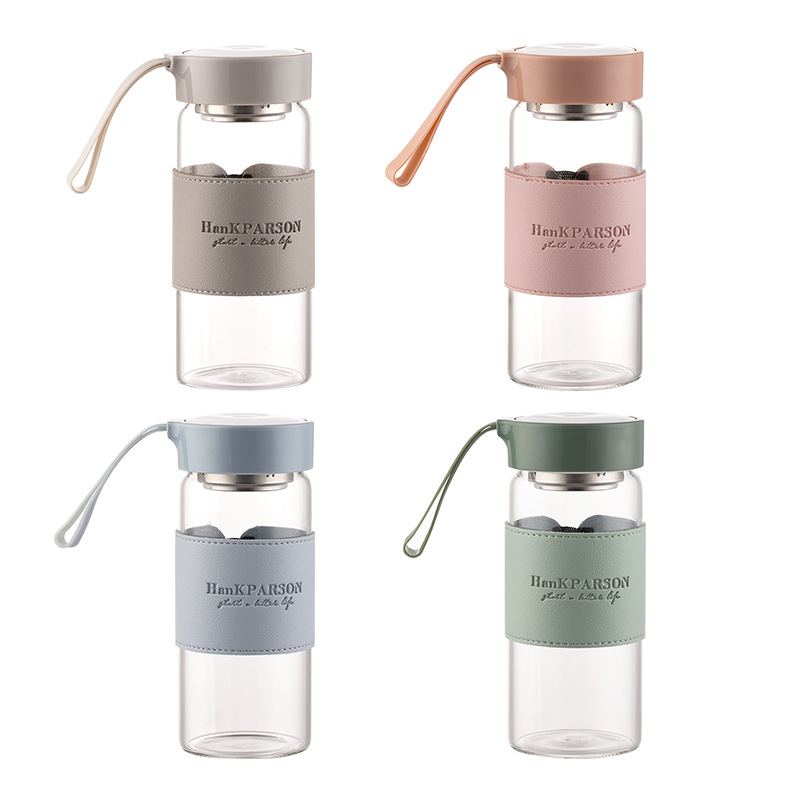 Hot sale high temperature resistant glass portable portable water bottle for outdoor carrying