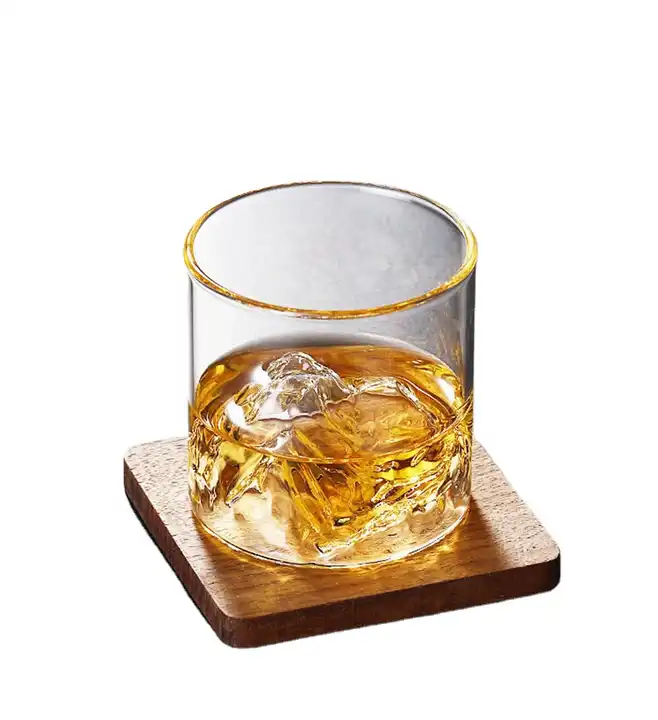 wholesale whisky glass unique design Promotional Price gift Glass Tumbler Glasses with Mountain Design