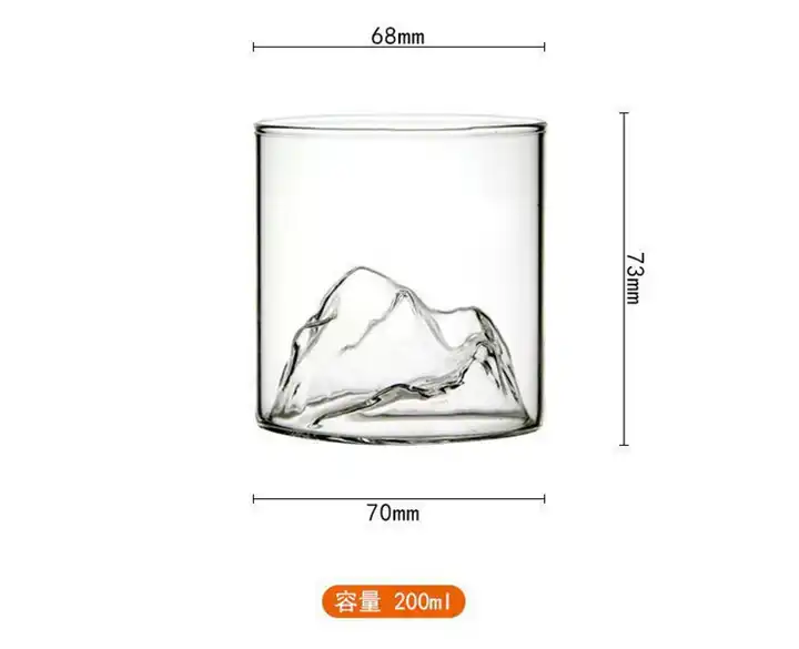 wholesale whisky glass unique design Promotional Price gift Glass Tumbler Glasses with Mountain Design