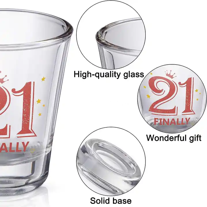 Customised Logo Sublimation Engraved Blanks Clear Mini Small 2oz Tumbler Shot Glass Glasses Cup Wedding With Heavy Base