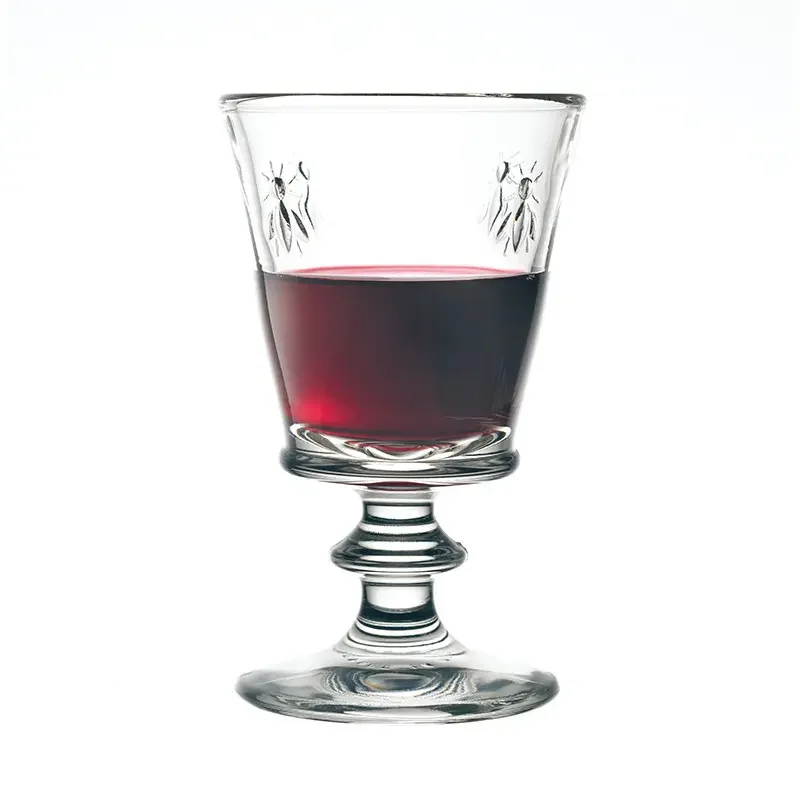 Bee glass ins style vintage embossed wine glass