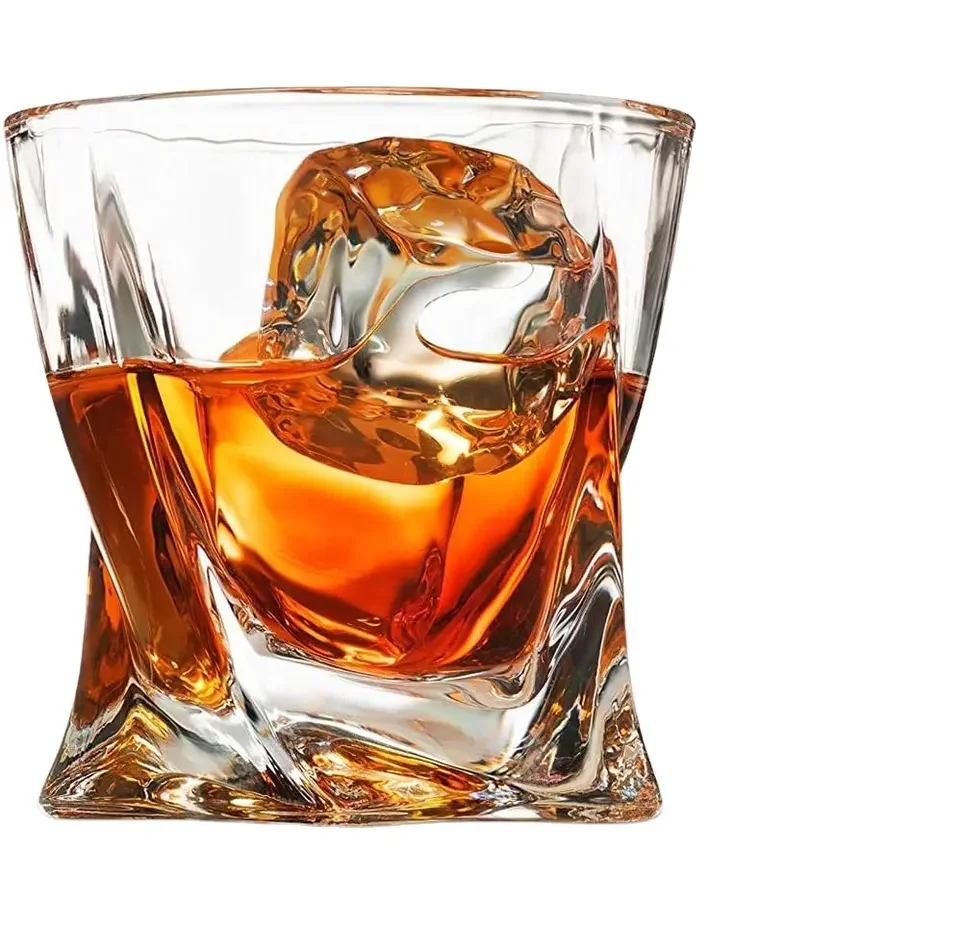 wholesale Cigar whisky glass unique design Promotional Price gift Glass Old Fashioned Tumbler Glasses with Side Mounted