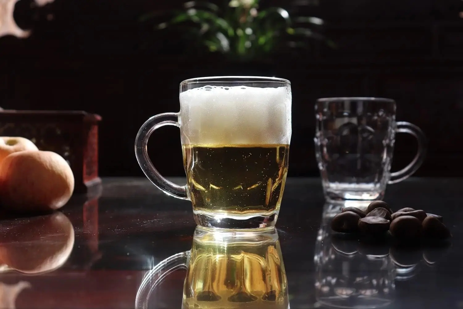 One Pint Dimpled Beer Mug Heavy British Pub Thick Glass with Handle Stein Cup for Beer Lover in Home Party