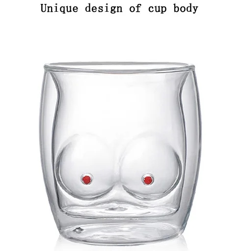 Creative double glass women body home insulated water cup milk coffee juice cup