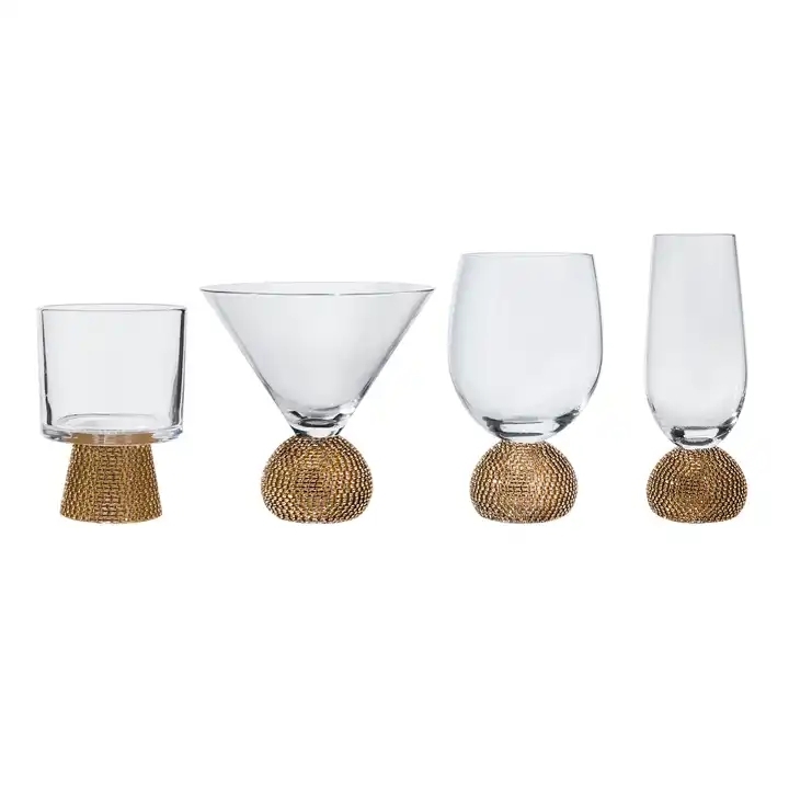 Creative Wholesale European Style Diamond Red Wine Glasses Crystal Glass Water Cup Big Belly Cocktail Glass