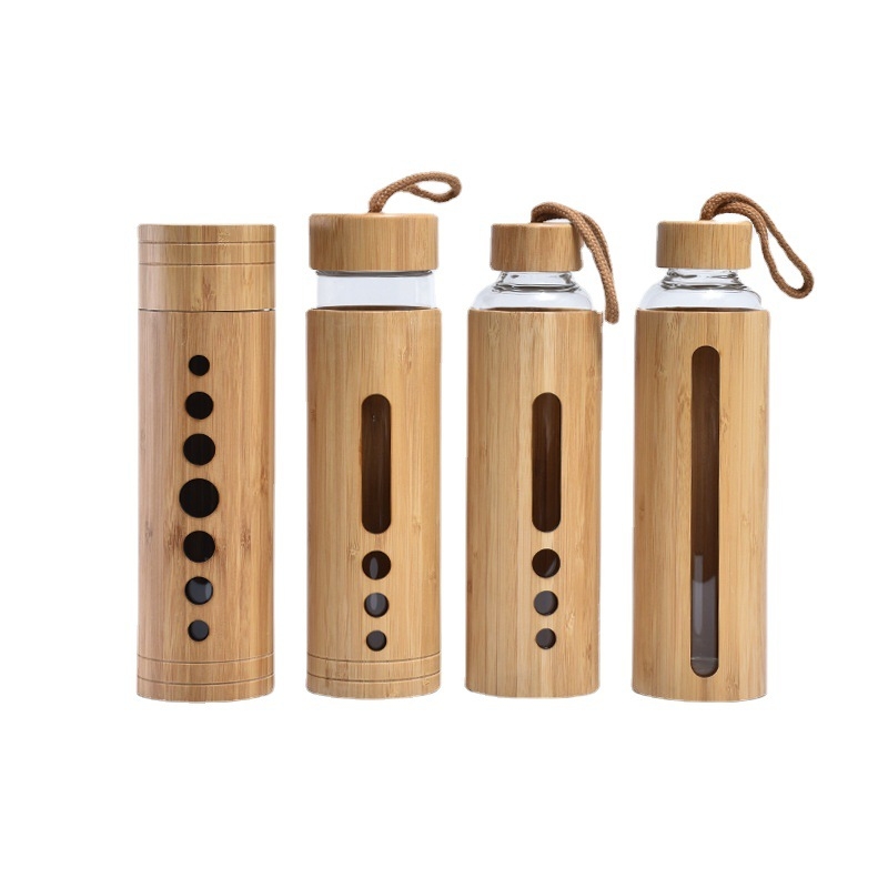 New Bamboo Shell Glass Single-layer Bamboo Shell Glass Water Bottle Fully Customized