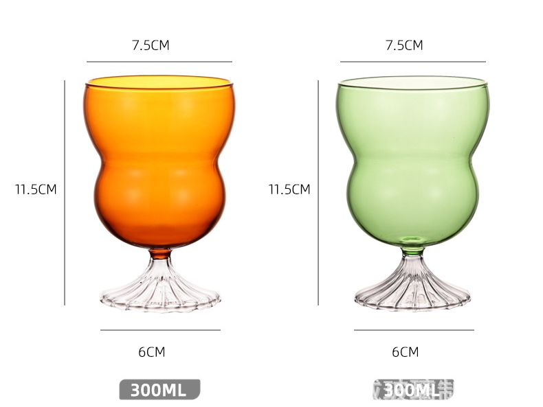 Colored glass wine glass juice milk coffee cup cute heat-resistant office small color goblet