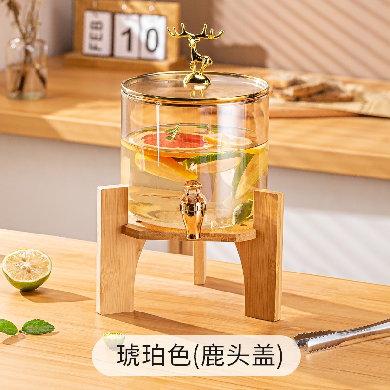 High borosilicate glass high temperature resistant household water storage cold water beverage juice bucket