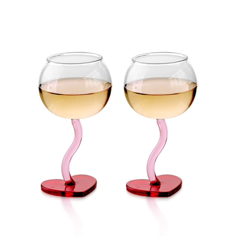 Wholesale love white wine goblet red wine glass household light luxury high-end Valentine's Day wedding gift