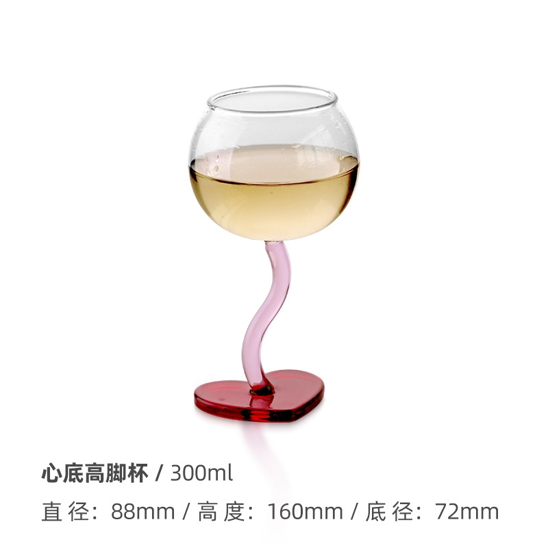 Wholesale love white wine goblet red wine glass household light luxury high-end Valentine's Day wedding gift