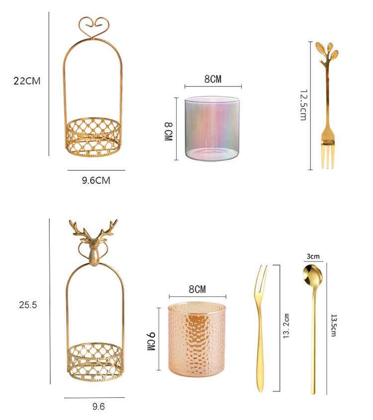Wholesale creative storage cup desktop storage jar household fork jar set light luxury ornaments
