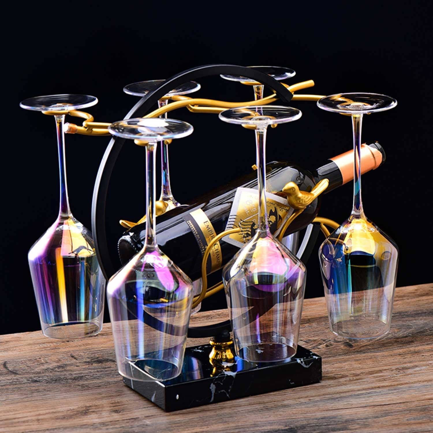 Handblown Wine Glasses 2-Piece Gift Set Rainbow Colors Best for Wine Tasting Christmas Anniversary Gifts