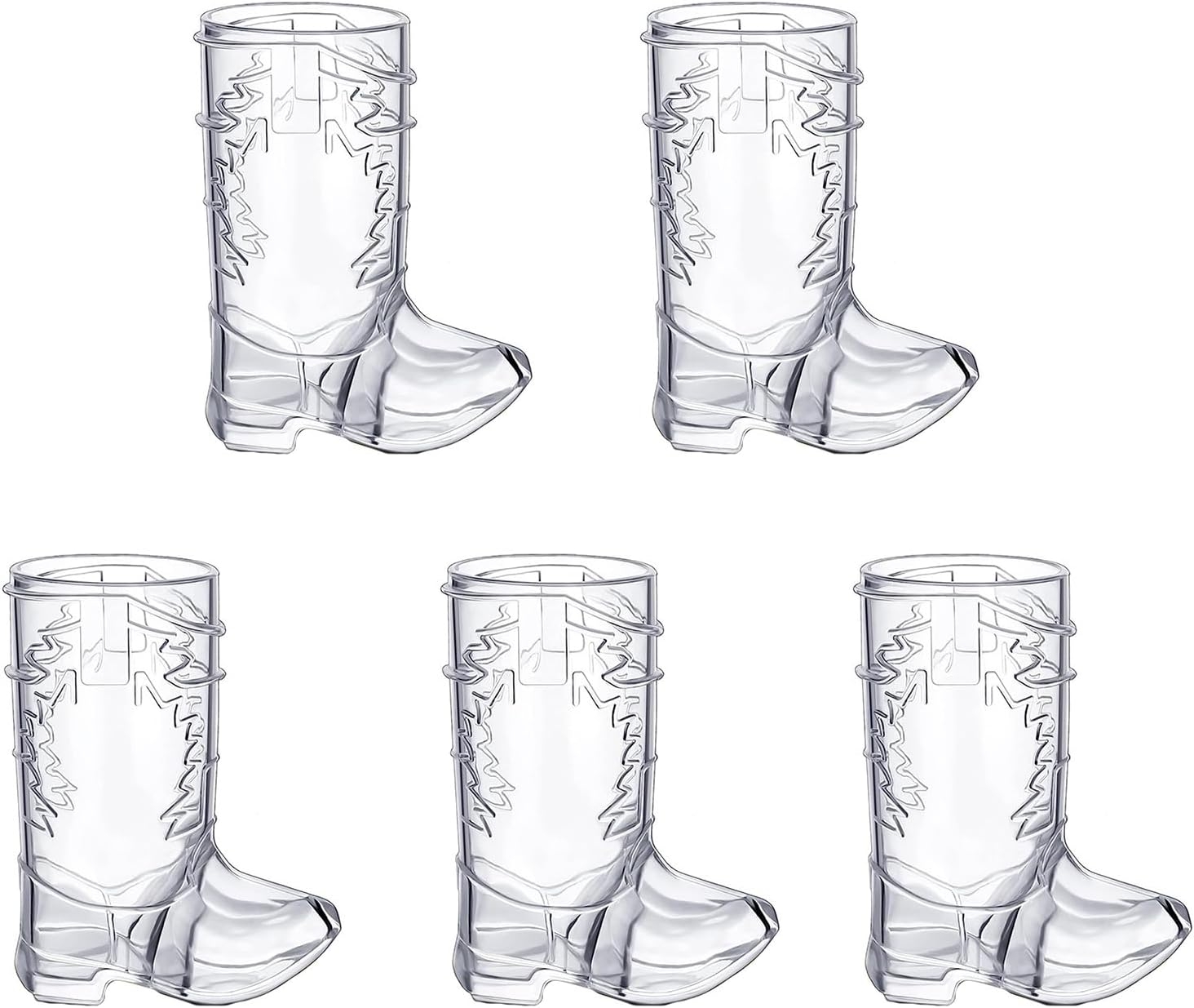 Cowboy Boot Wine Glass, Western Party Glass Hard Plastic Mini Funny Cup for Birthday Party White