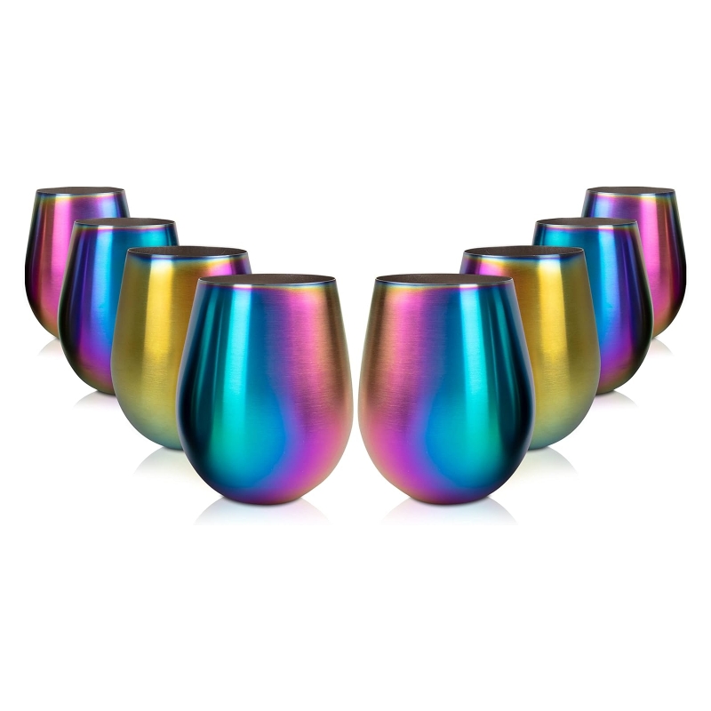 Multi-Colored Wine Glasses Egg Glasses Perfect for Entertaining and Parties