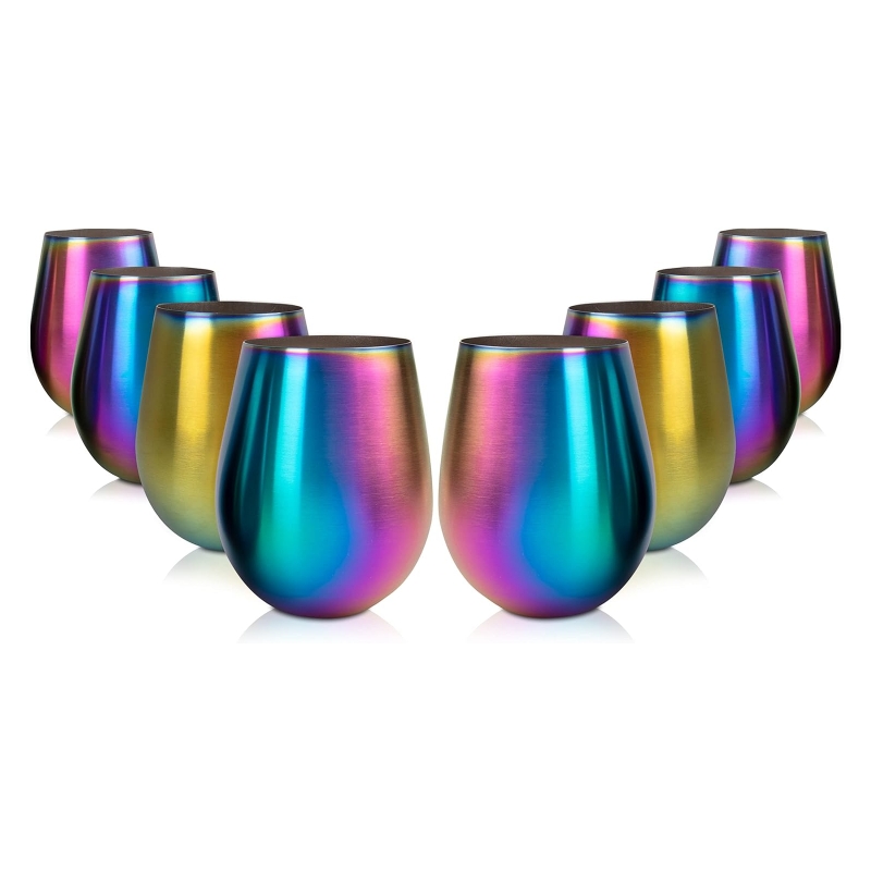 Multi-Colored Wine Glasses Egg Glasses Perfect for Entertaining and Parties