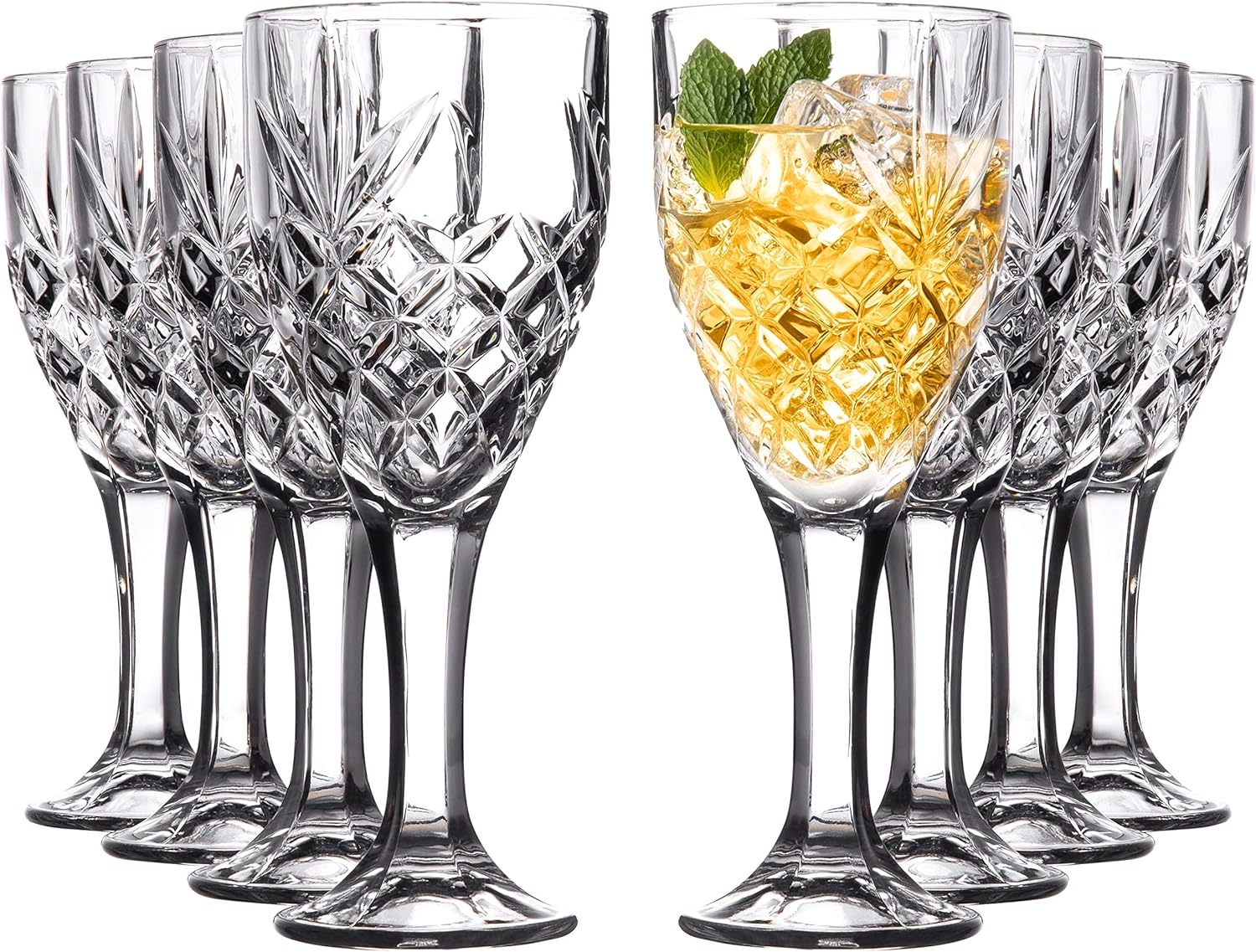 Wine Goblet Glassware Set Decorative Design Suitable for Beer Wine Party