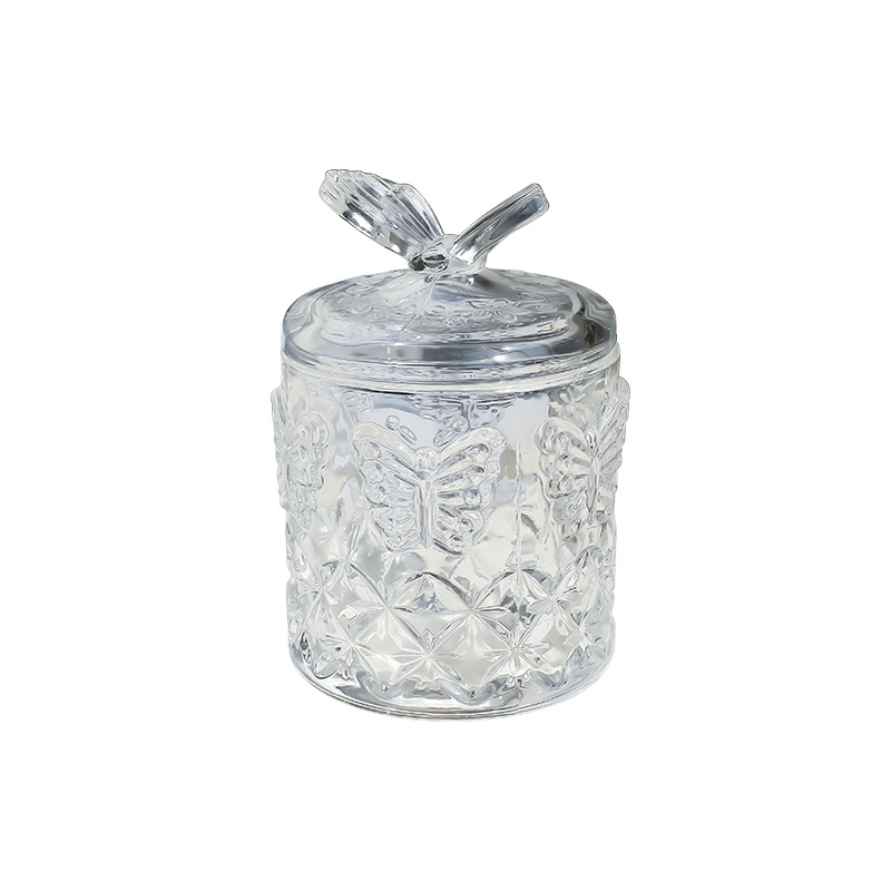 European cartoon glass sealed jar candy storage dustproof jar creative ornaments display box